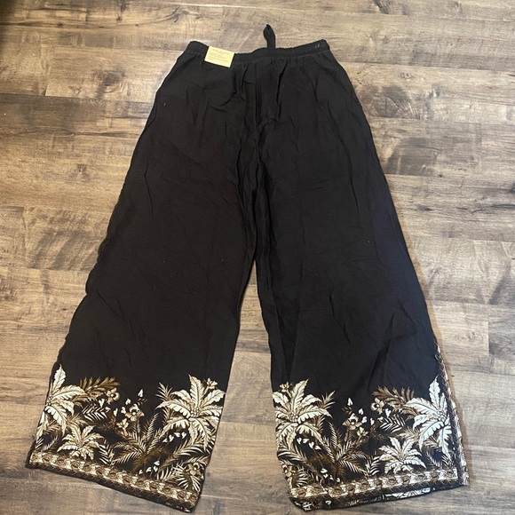 Max Studio Border Print Linen Blend Pants NWT - Picture 8 of 12